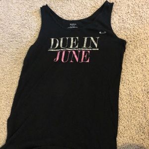“Due In June” maternity tank top